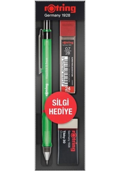 Rotring Visuclick Versatil Uçlu Kalem 0.7 MM + Min + Silgi Yeşil