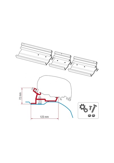 Fiamma F65,f80 Ducato/jumper/boxer - H2, L4 06.2006- Tente Braketi
