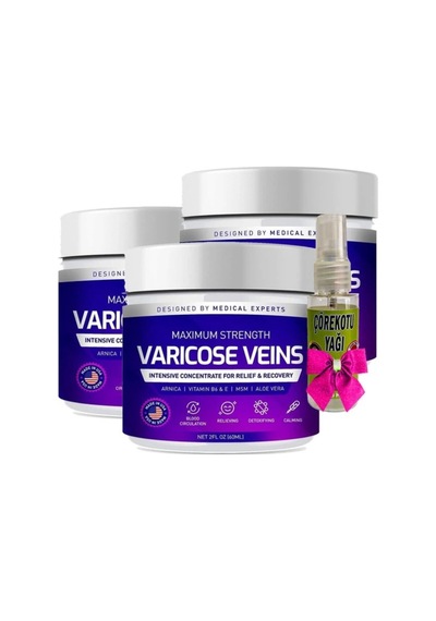 Varicose Veins Purple Bakım Kremi 100 Ml X 3 Adet + Çörek Otu Yağı 30 Ml