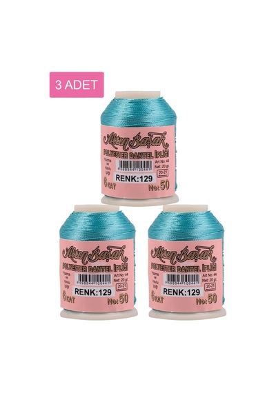 3 Adet Altınbaşak Oya Ve Dantel İpi 20 Gr - Royaleks - No: 129 Çok Renkli