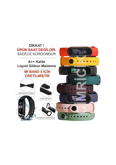 Xiaomi Mi Band 5 Kordon Mi Band 5 Kayış Jel Liquid Silikon Kordon