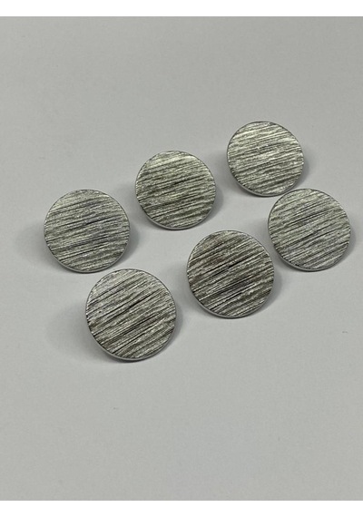 Trençkot Ceket Düğmesi Takımı Çizgili Para Model Gümüş 2 Cm