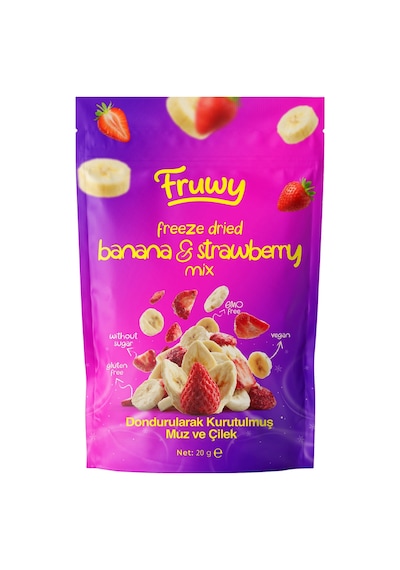 Freeze Dried Muz Ve Çilek Mix 20 G