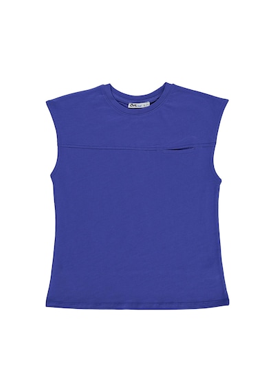Civil Boys Basic Sıfır Kol 10-13 Yaş Tişört - Mavi Saks Mavisi