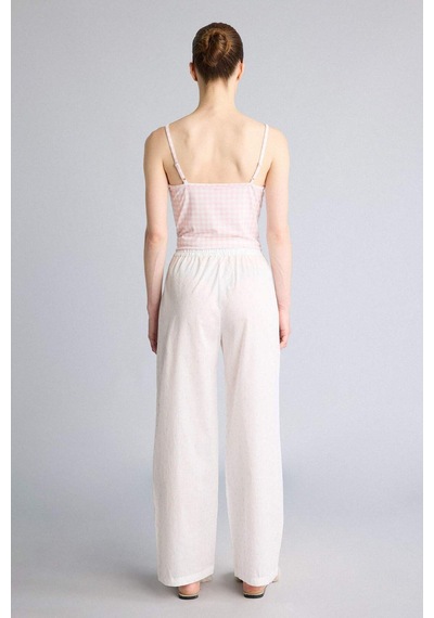 Defacto Regular Fıt Uzun Boy Gabardin Ecru Pijama Alt G4414ax26smer98 Ekru-er98