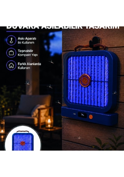 Taşınabilir Şarjlı Sivrisinek Öldürücü Uv Işıklı Mavi Model