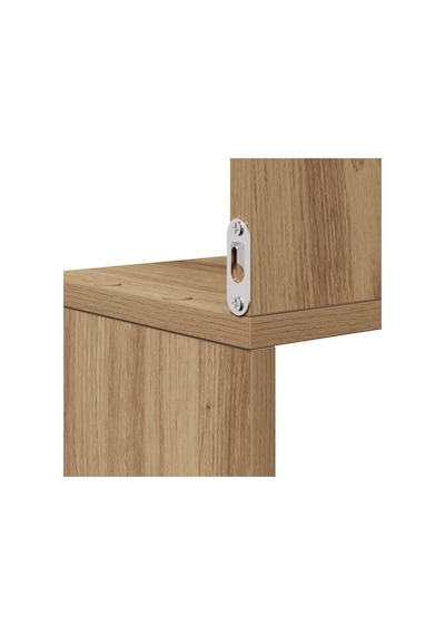 Zig Zag Köşe Duvar Rafı / Kitaplık Atlantik Çam 20x20x130 Modern Minimalist Köşe Rafı Ahşap