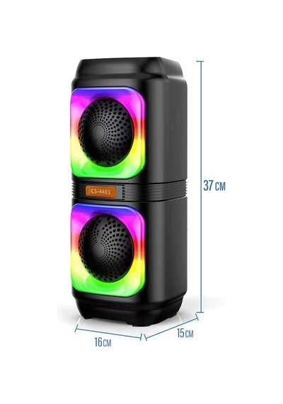 Extra Bass Bluetooth Hoparlör Speaker Karaoke Mikrofonlu 10w 2x4inç Subwoofer Rgb Işıklı 1500mah Tws