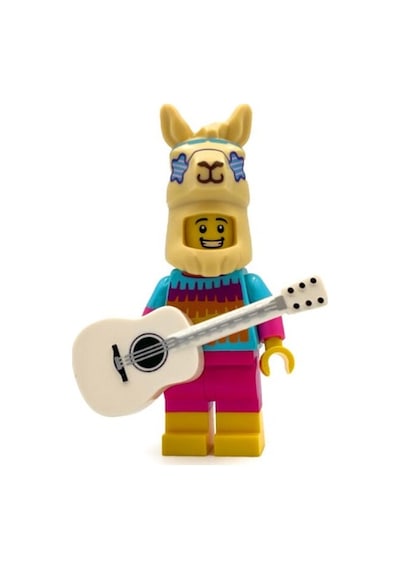 Orjinal Lego Minifigür Pinata Llama Costume Suit Girl With Guitar