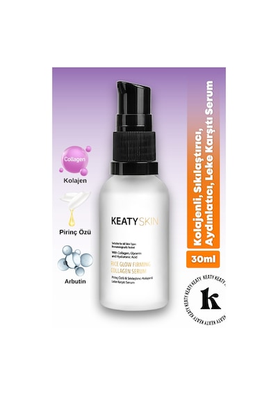 Keaty Skin Pirinç Özlü Kolajenli Sıkılaştırıcı Leke Karşıtı Serum 30 ML