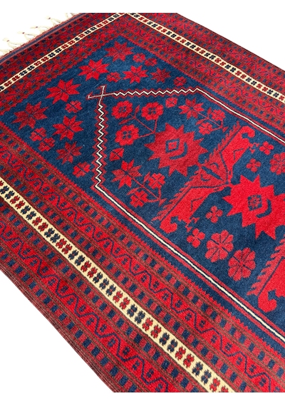 El Dokuma Sıfır Yağcıbedir Halısı 110x180 Kök Boya Yün İnce Halı Kırmızı