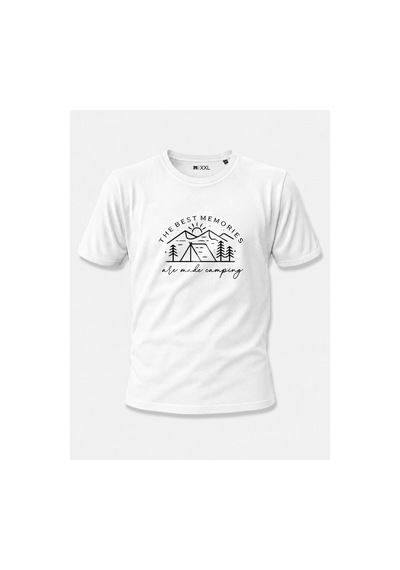 North Whiskers Kamp Temalı Özel Baskılı Lacivert %100 Pamuk Outdoor Tişört - "the Best Memories" Beyaz - 875164933 Beyaz - 875164933 Beyaz