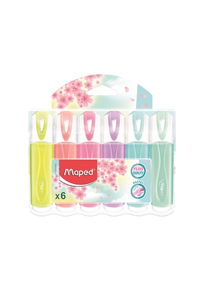 Maped Fosforlu Kalem Seti Pastel  Renkler 6'lı Çok Renkli