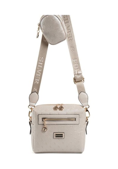 Silver Polo Sp1038 Kadın Çapraz Çanta Logolu Bej-s.bej