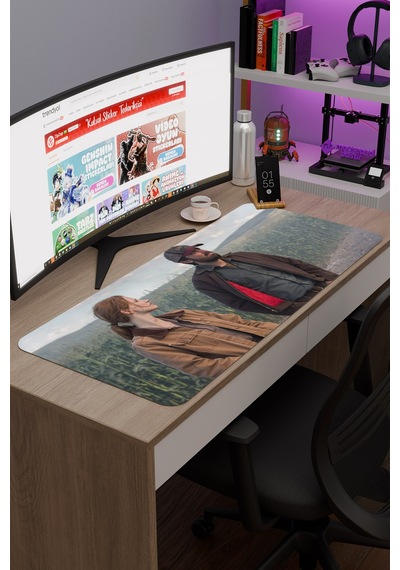 Interstellar Yıldızlararası Nolan V4 90x40 Xxl Gaming Kauçuk Kaymaz Taban Mouse Pad Fare Altlığı