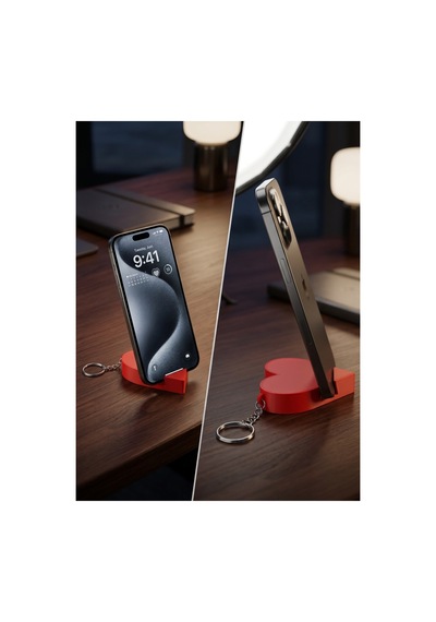3dmarketi Kalp Telefon Tutucu Kırmızı 2'li Set