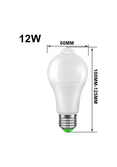 Sensörlü Led Ampül Hareket Algılayıcılı E27 Duy 12 W 2000 Lümen Hareket Sensörlü Led Lamba Işık Tekl