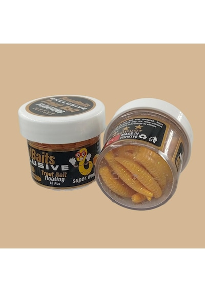 Renat Trout Bait Peynir Kokulu Silikon Kurtçuk Alabalık Yemi 15 Pcs - Sarı-9564