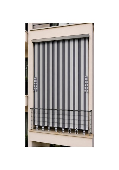 Suya Dayanıklı Kornişli Balkon Perdesi Modern Dış Mekan Fon Perde Antrasit-gri Antrasit Gri