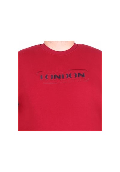 Starbattal Erkek Büyük Beden Sıfır Yaka 3ip Sweat London 24208 Bordo Bordo