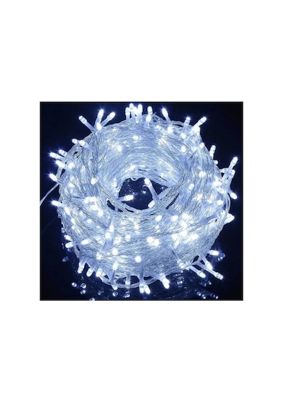 Yılbaşı Süs Led Işık Beyaz 10mt 100 Led 220v İç Mekan Eklenebilir Şeffaf