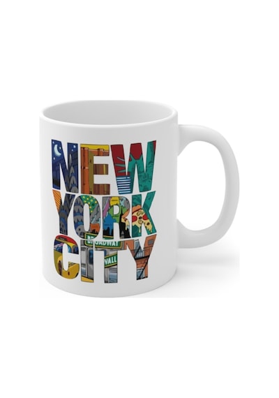New York City Baskılı Kahve Kupası Hediyelik Eşya Hediyelik Kupa Beyaz