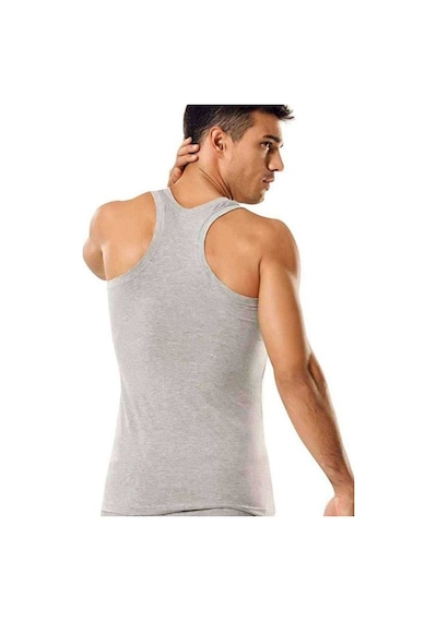 2K 3 Adet Tutku Ribana Spor Erkek Gri Atlet 0118 3 Adet Beyaz