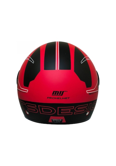 Motosiklet Yarım Kask Siyah Vizör R22.06 Sertifika Fiber Material Desing Red Motor Kaskı Kırmızı