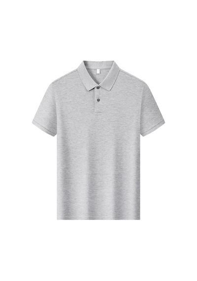 New Performance Premium Polo T-shirt %100 Pamuk Mercerize Desenli Gri