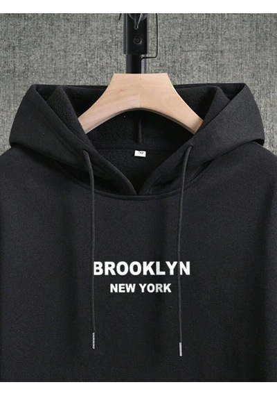 Kapüşonlu Oversize Sweatshirt Siyah Brooklyn Newyork Siyah Kapüşonlu Oversize Sweatshirt Siyah Brooklyn Newyork Siyah