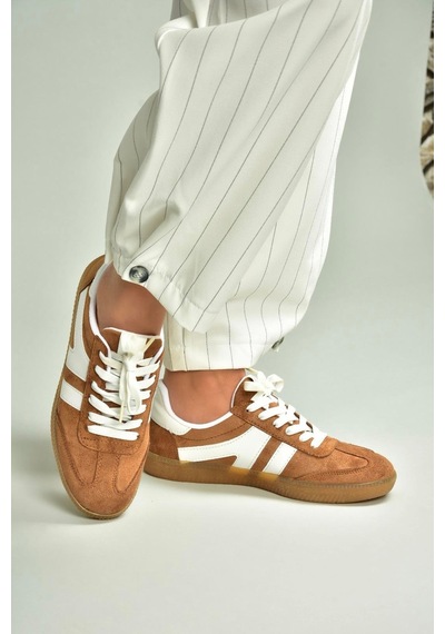 Fox Shoes U652861402 Taba Süet Kadın Spor Ayakkabı Sneakers Taba-süet