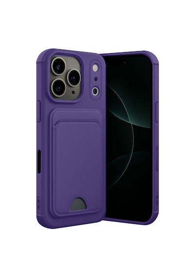 Apple iPhone  Uyumlu  17 Pro Kelvin Kartvizitli Silikon - Derin Mor