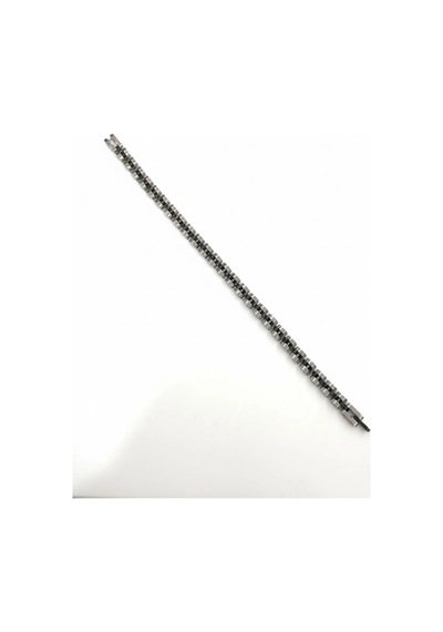 Rodyum-siyah Çelik Erkek Çelik Bileklik Boy 21.5 Cm / En 0.6 Mm - Ebl0047