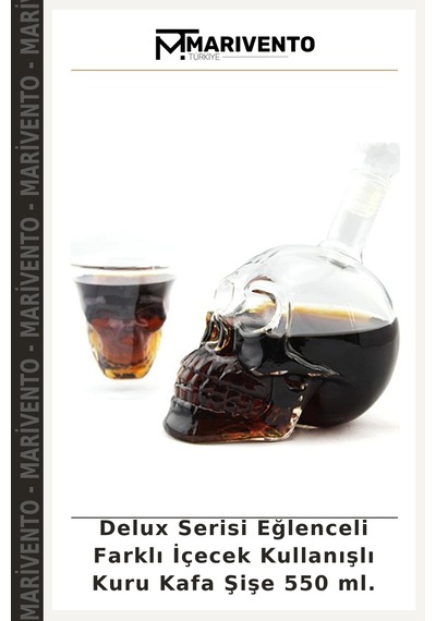 Delux Serisi Eğlenceli Farklı İçecek Kullanışlı Kuru Kafa Şişe 550 Ml.