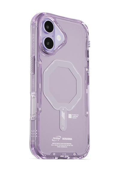 Apple Uyumlu iPhone 17 Kılıf M-safe Şarj Özellikli Şeffaf Airbag Saido Mag-charge Kapak Lila Lila