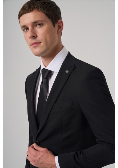 Morven Siyah Basic Düz Slim Fit Dar Kesim Çift Yırtmaç Takım Elbise 99mc001066001 Siyah Morven Siyah Basic Düz Slim Fit Dar Kesim Çift Yırtmaç Takım Elbise 99mc001066001 Siyah