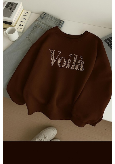 Benroma 3 İplik Penye Voila Baskılı Unisex Sweatshırt Çok Renkli