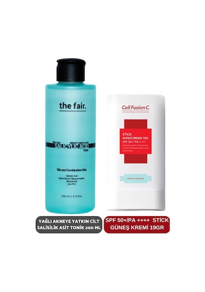 The Fair Bright and Clear Salisilik Asit Tonik 200 ML + Cell Fusion C Stick Güneş Kremi SPF50+ 19 G