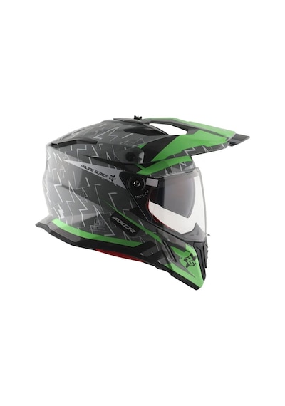 Cross Kask Vizörlü Axor Yeşil Gri Xl Gri - Yeşil XL