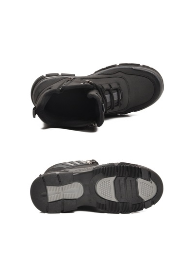 Siyah Gri Kaymaz Taban Fermuarlı Unisex Outdoor Bot 444 G Siyah-gri