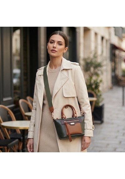 Nas Bag Kadın Mini El Ve Postacı Çantası Haki Taba Kahve Victoria