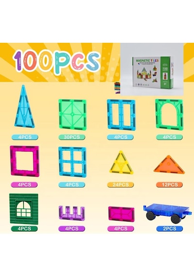 Montessori 3d Manyetik Yapı Taşları Çocuklar İçin Abs Çevre Dostu Mıknatıs Yapı Taşları