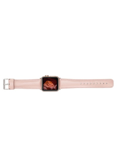 Apple Watch Uyumlu Deri Kordon 42-44-45mm Nu2 Pembe