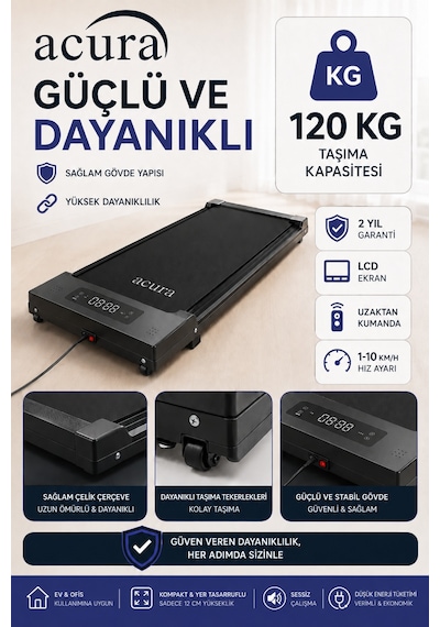 Acura Ac-490 Portatif Yürüme Ve Koşu Bandı