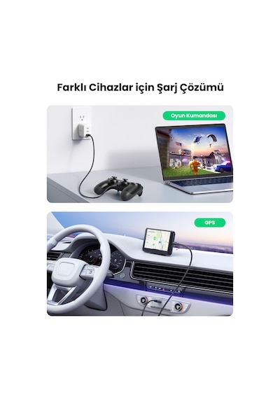 Ugreen Mini Usb Data Ve Şarj Kablosu 50 Cm, Siyah, 10354