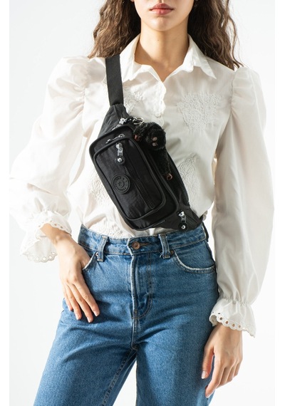 571 Collections Unisex Çok Cepli, Su Geçirmez, Çapraz Askılı Bel Çantası Freebag Siyah Model: 571-7j