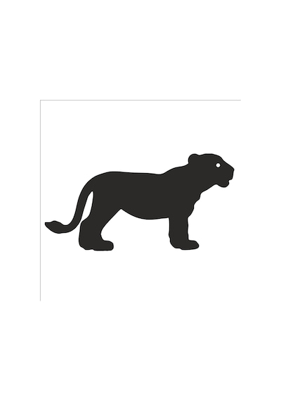 Yavru Kaplan Folyo Sticker 90 Cm Uzunluk Siyah