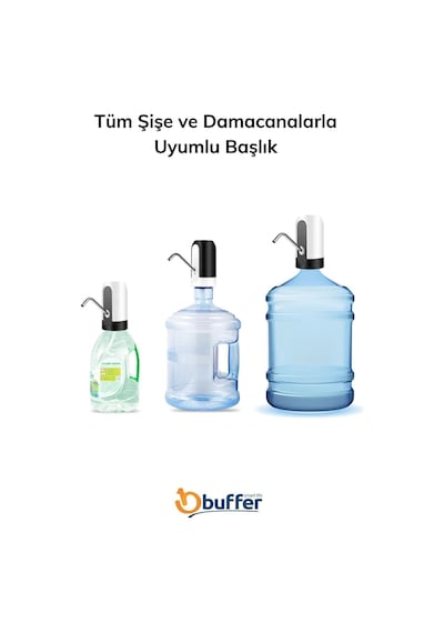 Usb Şarj Edilebilir Otomatik Damacana Su Pompası Beyaz Diğer