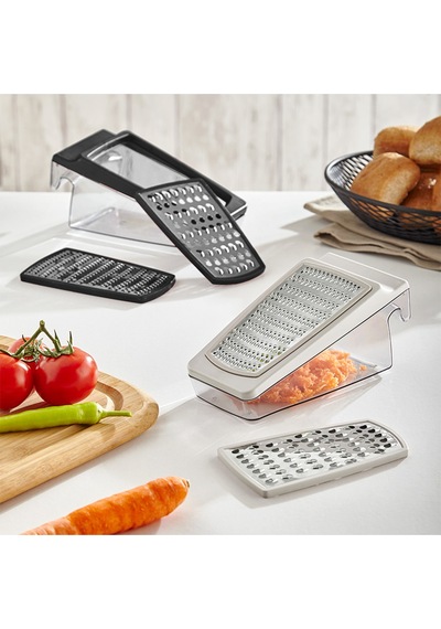 2 Bıçaklı Hazneli Rende Qlux İdeas Bpa İçermez Paslanmaz Çelik Rende L-00669 Siyah Çelik Diğer