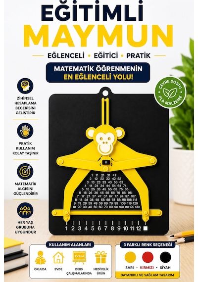 Eğitimli Maymun Matematik Öğrenme Aparatı Eğitici Zihinsel Hesaplama Oyuncağı 3d Baskı